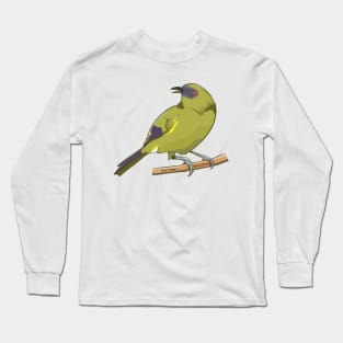Bellbird Korimako nz bird Long Sleeve T-Shirt